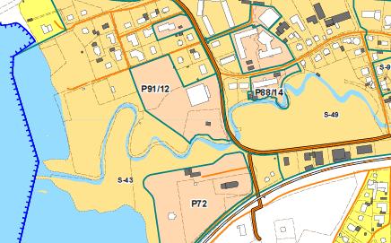 Ny ledning Figur 5, Planlagd mark - Landanslutning i östra delen av Landvettersjön. Övriga delar av ledningen förläggs utanför planlagd mark. 7.