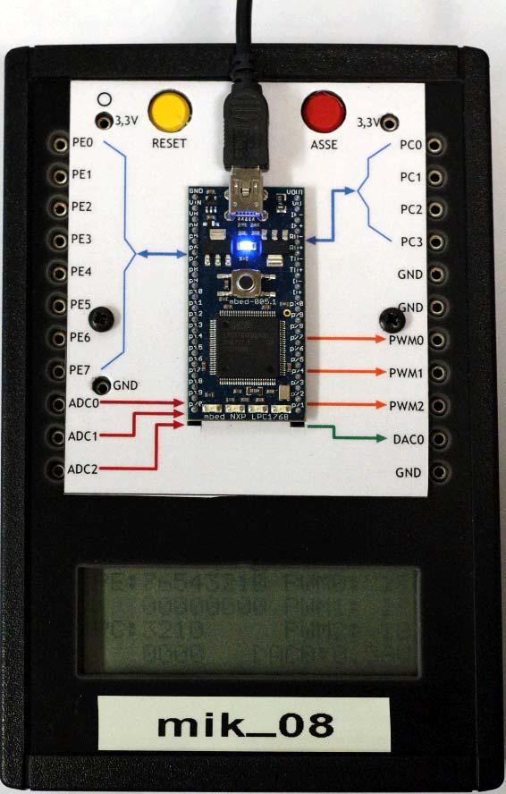 4 Elektroteknik MMK, KTH Nedan ses MCU-lådan med mbed-modulen monterad i mitten.