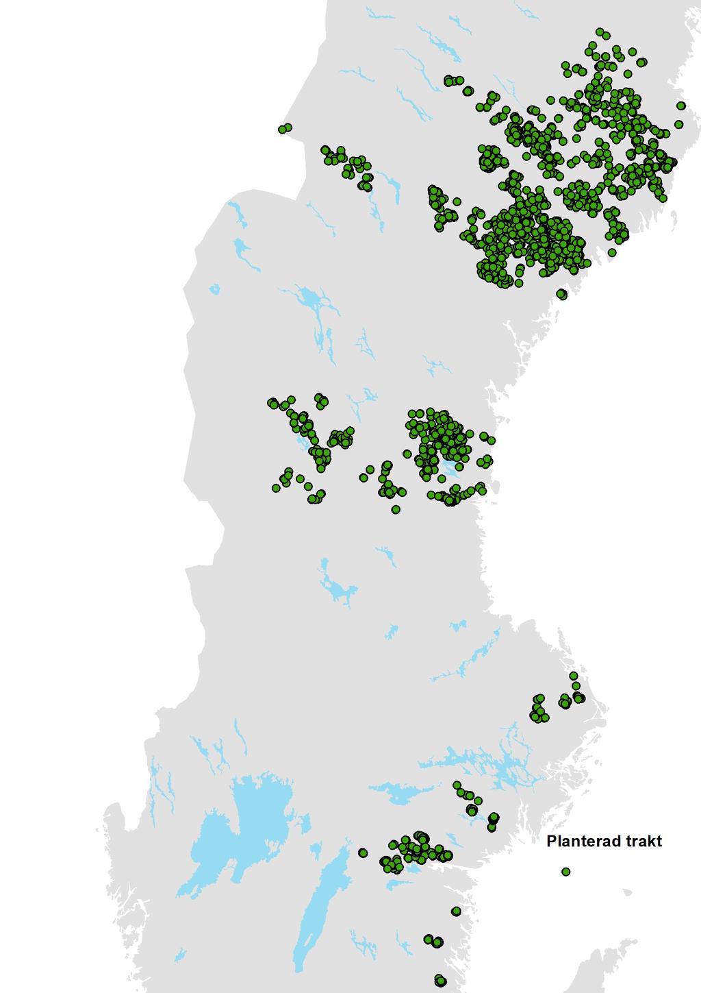 Material och metod INDATA OCH STUDIEOMRÅDE Utbredningsområdet i detta projekt är Holmens markinnehav. Det sträcker sig från nordöstra Småland, väster om Västervik och upp till norra Västerbotten.