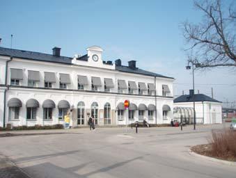 Karlskrona järnvägsstation och lokstallarna.