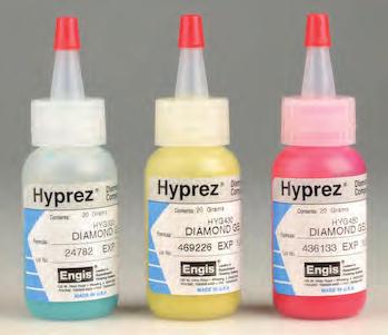 Diamantpasta och polervax Hyprez Lubricant förtunning Benämning Färg Typ Typ Typ Hyprez OS, sprayflaska 450 ml 5102019 Blå oljebaserad Hyprez OS, dunk 2,5 l 5102020 Hyprez W, sprayflaska 450 ml