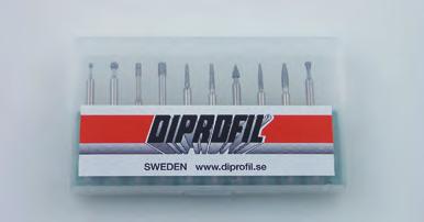 Diamant- och CBN-verktyg Koniska diamantstift Grader Skaft Korn 5 6 6 6 På förfrågan 8 6 Sortiment - DIPROFIL diamantslipstift Innehåller 10 st enl. nedan.