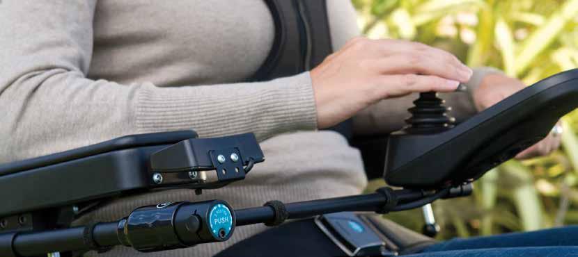 JOYSTICKHANDTAG FÖR ALLA BEHOV Till elrullstolar har Bodypoint utvecklat en serie joystickhandtag för bästa känslan i handen och optimal