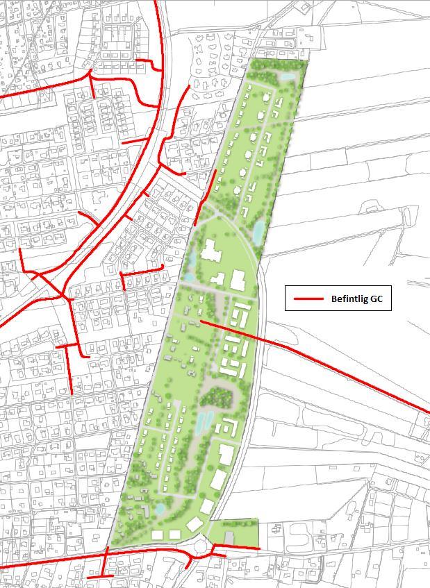 Trafikutredning Åkervägen 8(22) 2.3 Gång och cykelvägnät I området finns ett utvecklat gång- och cykelvägnät, dock saknas vissa kopplingar för att skapa ett sammanhängande vägnät.