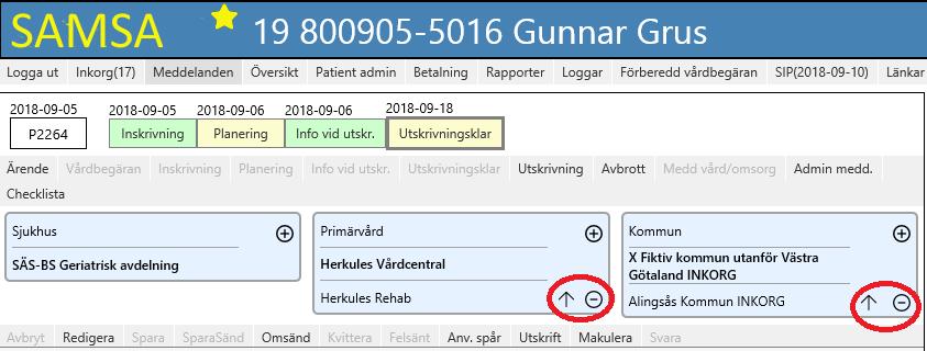 Ta bort Parter/ Ny huvudansvarig part Ta bort part genom att trycka på minustecknet eller använd pilen för att flytta upp enheten och gör den till huvudpart.