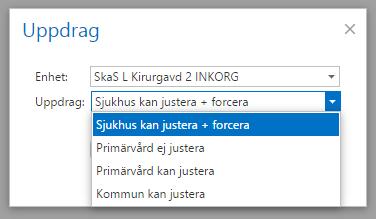 Ifall användaren väljer fel roll kommer ett felmeddelande upp om att Uppdraget är fel.