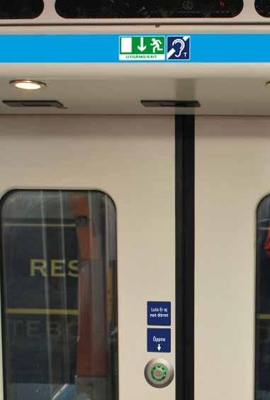 Interiöra dekaler trafikantinfo, alla passagerardörrar Luta Er ej.