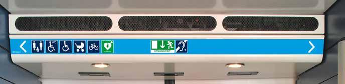 Interiöra dekaler trafikantinfo, vagndel B Salong C REG B dörr 3 Salong B REG B dörr 1 Salong A hkp-toa Rullstolar Barnvagnar, cyklar B-vagn