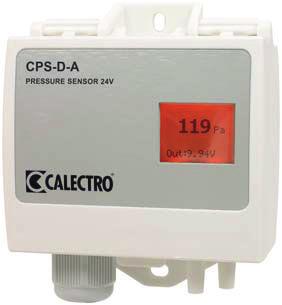 CPS-A TRYCKGIVARE, 24V Differenstryckgivare för ventilationsanläggningar. 8 inställbara tryckområden, -50 till +3500 Pa.