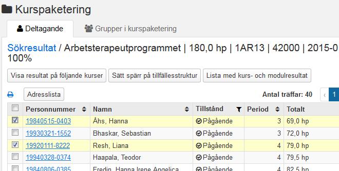 markera de som ska spärras och klicka på Sätt