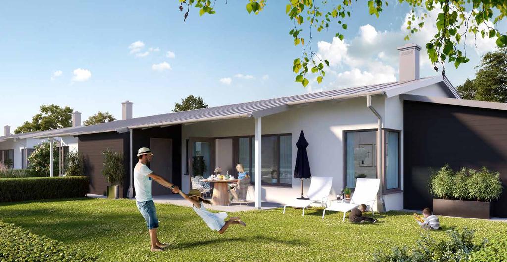 MYSIGA KUSTNÄRA PARHUS MED VARSIN TÄPPA I Nybrostrand utanför Ystad bygger vi nu sju parhus med charm, hemkänsla och ett toppläge vid havet.