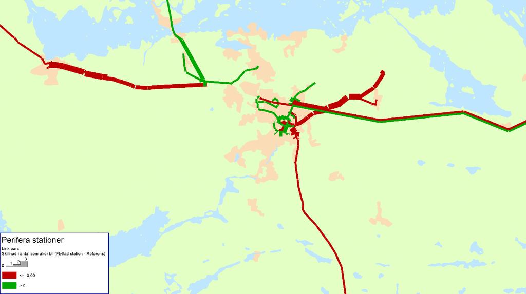 3 Tillgänglighet I Eskilstunafallet ser vi mycket små förändringar. Det beror delvis på vi inte tar bort något utan bara lägger till ett stationsläge.
