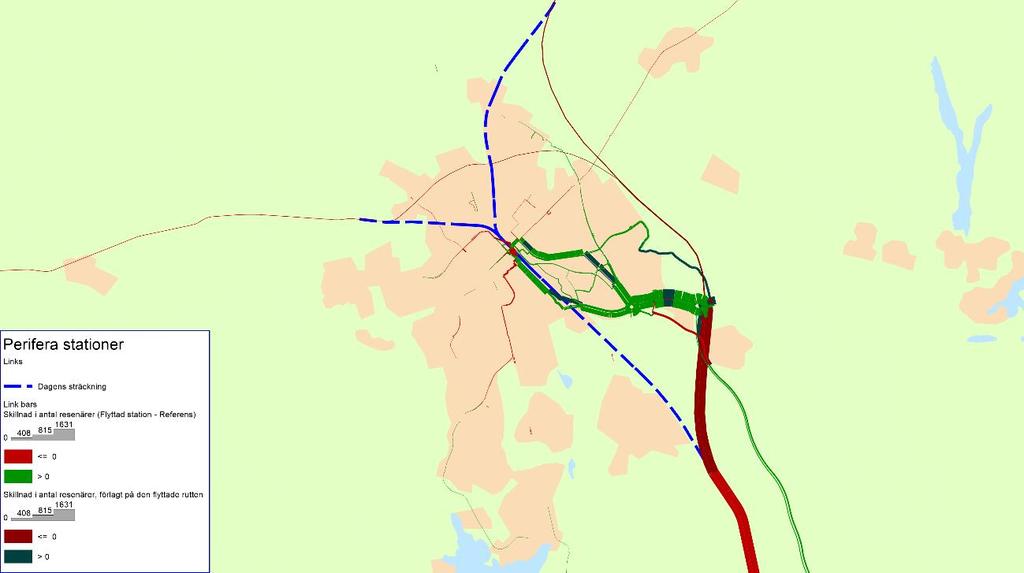 Om Uppsala station flyttas till ett perifert läge skulle antalet på- och avstigande regionala tågresenärer minska med 34 % jämfört med nuvarande Uppsala C.