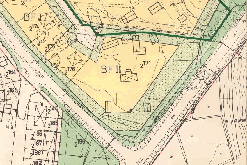 Gällande detaljplan (dpl 244) anger ändamålet bostäder i form av friliggande hus (BF). En huvudbyggnad och högst två uthus medges. Max två våningar medges.