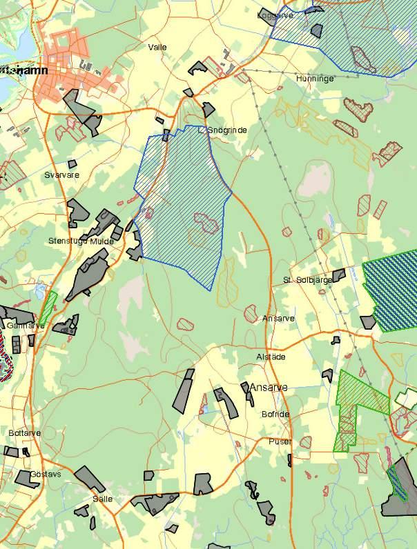 Naturvårdsutlåtande Naturcentrum AB Bilaga B. 4b. Figur 1. Skyddade eller utpekade värdefulla delobjekt inom det inventerade området.