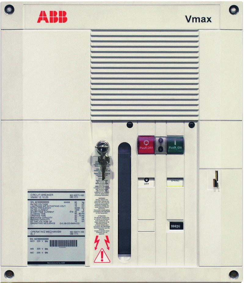10 VMAX - INSTALLATIONS- OCH DRIFTSANVISNINGAR 5. Testbeskrivning 5.3.1. Allmänna egenskaper hos fasta effektbrytare Effekteffektbrytare Fast version Fast version för ställverk UniGear 500R IEC 62271-100 CEI EN62271-100 (file 7642) Standarder C37.