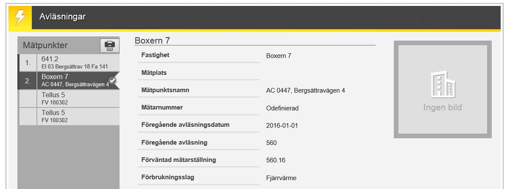 Användaren får skriva in slutavläsningsvärde, datum,