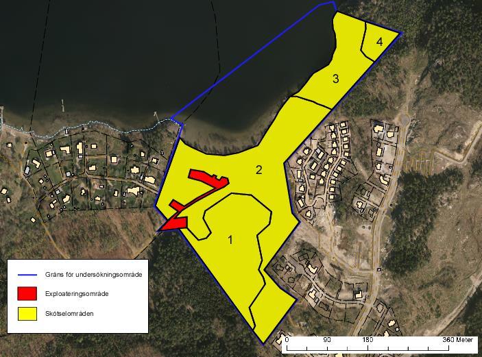Skötselrekommendationer Följande förslag till skötselrekommendationer gäller hela undersökningsområdet, med undantag av de delar som är aktuella för exploatering (karta 3). Karta 3.