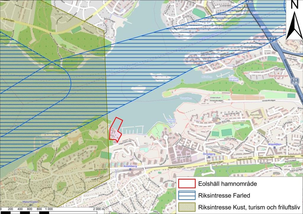 repo001.docx 2012-03-2914 Figur 5. Riksintressen i närheten av Eolshäll. Mälaren är i sin helhet av riksintresse för yrkesfisket enligt 3 kap.