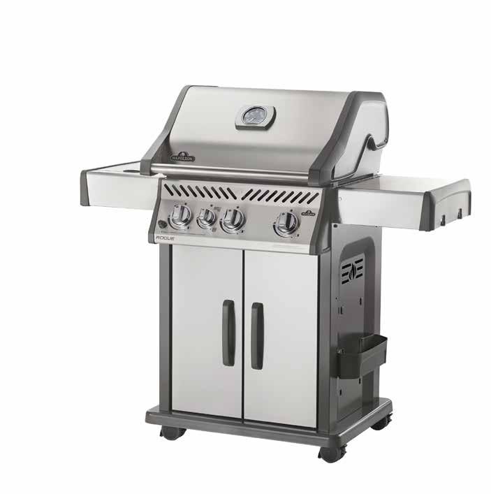 ROUGE 425SIB 1 Infraröd brännare SIZZLE ZONE 2 WAVE grillgaller av rostfritt stål 3 3 ACCU-PROBE termometer 4 Tre brännare av rostfritt stål 5 Fällbara sidohyllor med redskapshållare 1 2 6 7 5 6