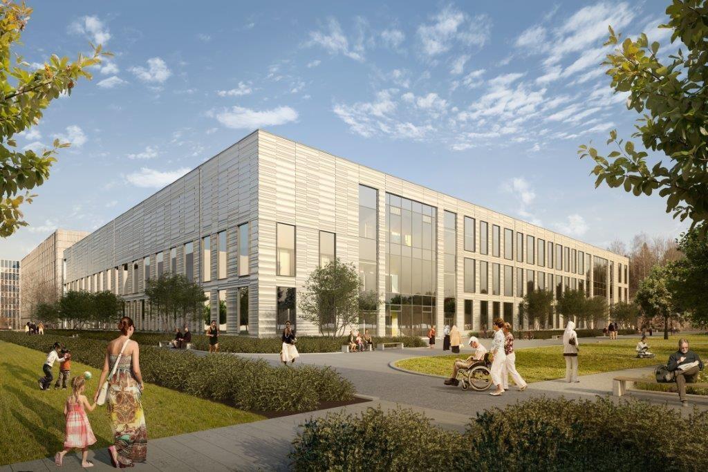 Chopin i Huddinge, illustration: White Arkitekter Chopin i Huddinge Den 20 oktober 2015 tog Landstingsfullmäktige beslut om att genomföra om- och nybyggnad vid Karolinska i Huddinge med målet att