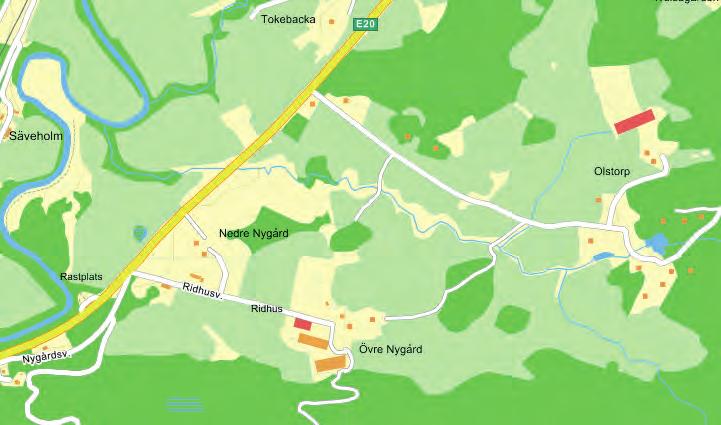 BILAGA 7 Kartor biflöden 2 Olstorpabäcken Teckenförklaring 1 Högsta värde kl. 1 Högt värde kl.