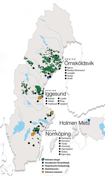 - Krafttillgångarna ska ge stabil intjäning och möjligheten till lönsam utveckling av vindkraft på egen mark utvärderas kontinuerligt. Dessa har Holmen sedan individualiserat för varje affärsområde.