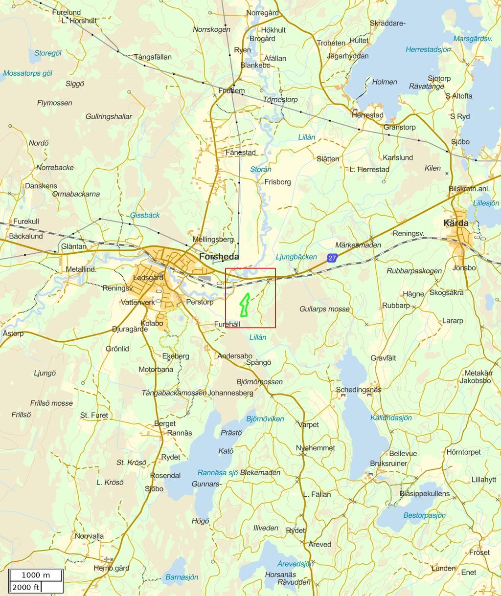 Traktdirektiv 2018-11-19 18:51 Forsheda 4:6 & 5:108 Hushållningssällskapet Skog Översiktskarta Skala: