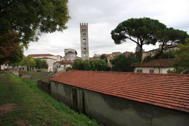 Via Francigena, Pontremoli - Lucca, 7 nätter 4(9) och betesmarker. Straxt innan nästa samhälle, Valpromaro lämnar leden äntligen landsvägen och följer mindre väg. Leden och vägen går uppför.