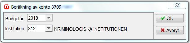 Vid beräkning av konto 5809/5807 fördelas indirekta kostnader på konto 5809 enligt den procentsats för utbildning respektive forskning du beräknat för din institution.