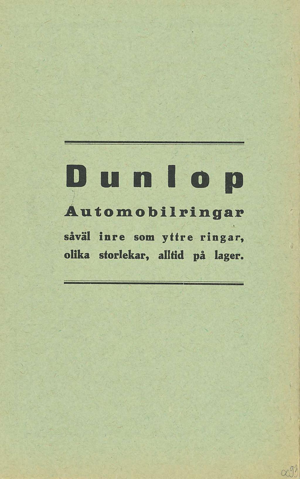 Dun I o p Automobilringar såväl inre som