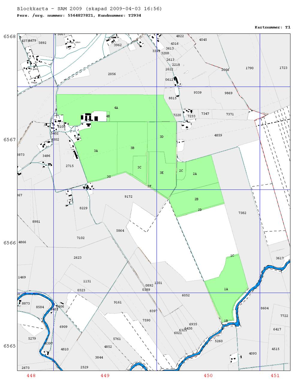 Resultat från körningar med modellen: Riskområden för yterosion på Hidinge Gård vid högre vattenflöden t.ex.