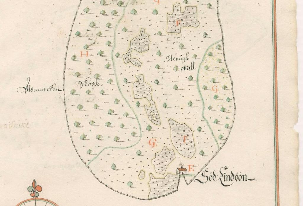tidvis öppna vattenspeglar. Södra Lindön 1655.