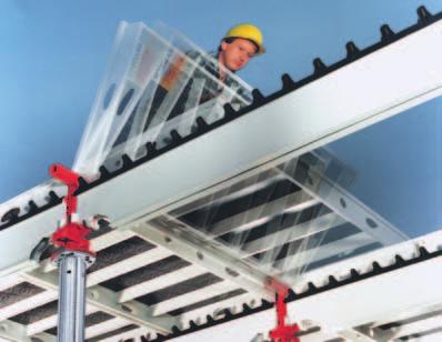 SKYDECK Ett lönsamt valvformsystem med många fördelar för användaren SKYDECK system formsätter valvtjocklekar upp till 95 cm. (Se tabeller) Systematisk montageföljd och -säkerhet med SKYDECK.