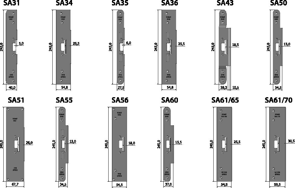 Montagestolpar S-serien Fallås Plösmått Artikel nr. Frp Öppen montagestolpe SA31 Bl.a. För Wicona-profil 65 inåtgående dörr. Samma urtag som T32 & SB310 Plan montagestolpe SA34 Bl.a. För Preconal-profil 66 Samma urtag som SA36, T33 & SB341 Öppen montagestolpe SA35.