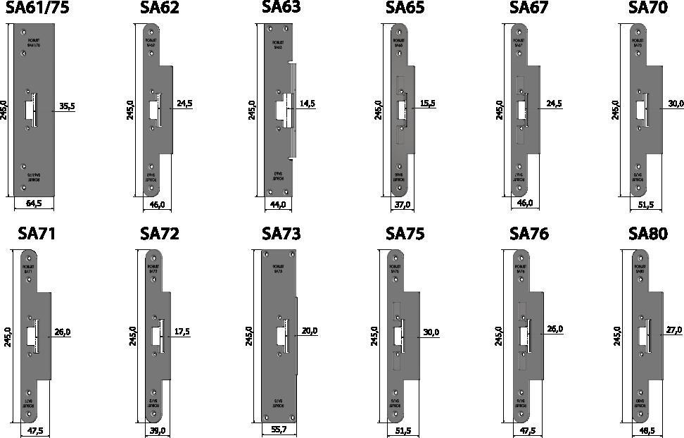 Montagestolpar S-serien Fallås Plösmått Artikel nr. Frp Plan montagestolpe SA61/75 Bl.a. För Schüco-profil ADS75 Samma urtag som T63/75 & SB631/75 Plan montagestolpe SA62 Bl.a. För Schüco-profil S65 & ADS90 (med FP90) Samma urtag som SA67, T69 & SB621 Vinklad montagestolpe SA63 Bl.