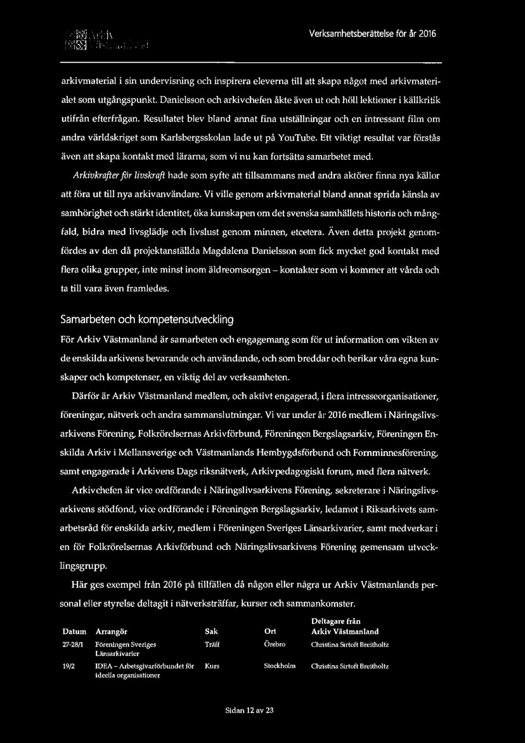 &n 3" : I I ; i &" Verksamhetsberättelse för år 2016... '... [-3.. ".;lf'-;ili;:liir;:!