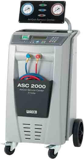 ASC 1000 Helautomatiskt underhåll av ac-system med R134a gas Helt automatiska funktioner Vacuum tryck på 0,5 mbar Tank för 10 kg köldmedel,