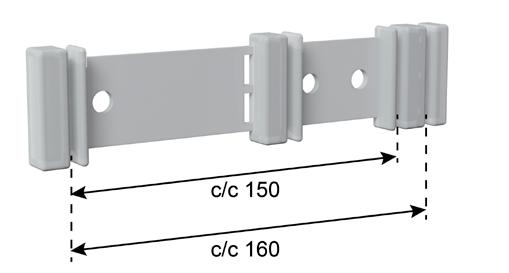LK Väggskena UNI Push är anpassad för 300 mm eller 450 mm avstånd mellan reglarna. 2.1.