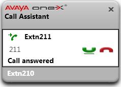one-x Call Assistant: one-x Call Assistant-ikoner 12.6 one-x Call Assistant-meddelanden När du ringer och tar emot samtal visar one-x Call Assistant samtalsförloppet.