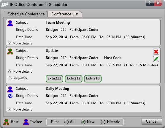 Microsoft Outlook insticksprogram: Konferenssamtal 13.8.5.1 Visa konferenser i detalj För att visa konferensdetaljerna: 1. Klicka på fliken 2.