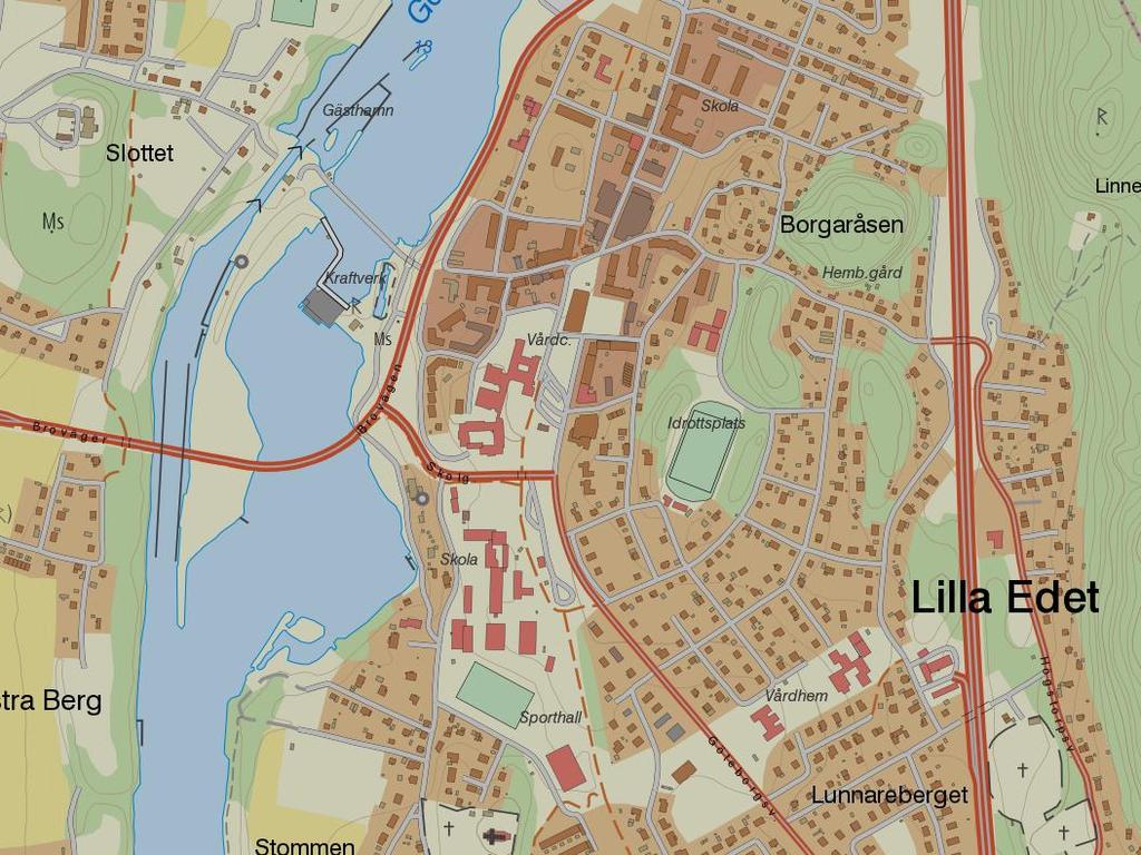 Figur 3 Karta över centrala Lilla Edet där