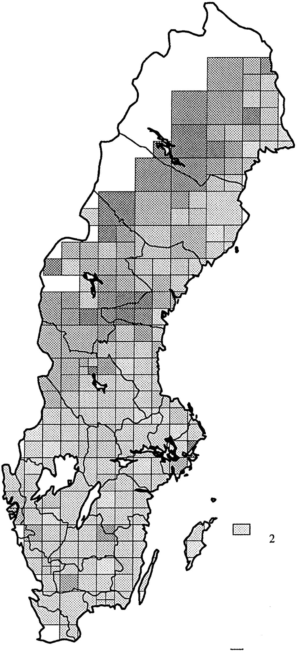 Resultat och diskussion 4 136 miljoner kubikmeter död ved i svensk skogsmark Den totala volymen död ved på produktiv skogsmark uppgår tilll36 milj m3, vilket motsvarar 6m3 per hektar i genomsnitt (se