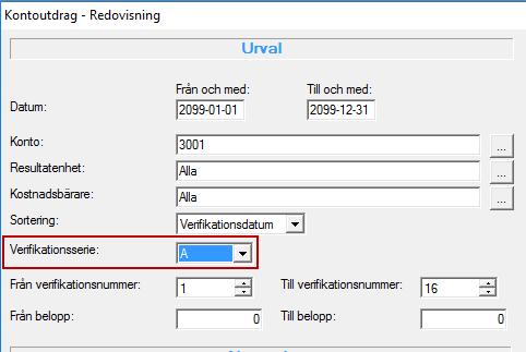 eller för alla. Vid avstämning kan det vara bra att kunna välja en speciell serie.