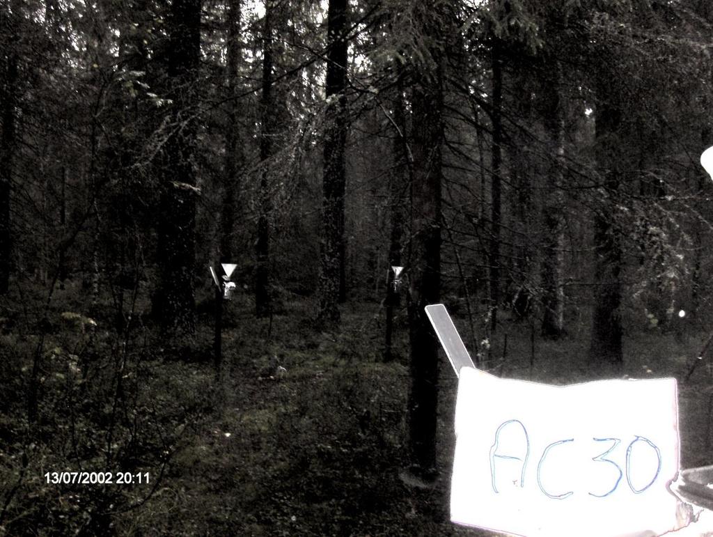 Tillståndet i skogsmiljön i norra Sverige. Resultat från Krondroppsnätet t.o.m. september. IVL rapport B. Bäcksjö (AC 3): Ytan i Bäcksjö är en av ytorna med längst mätserie i Norrland.