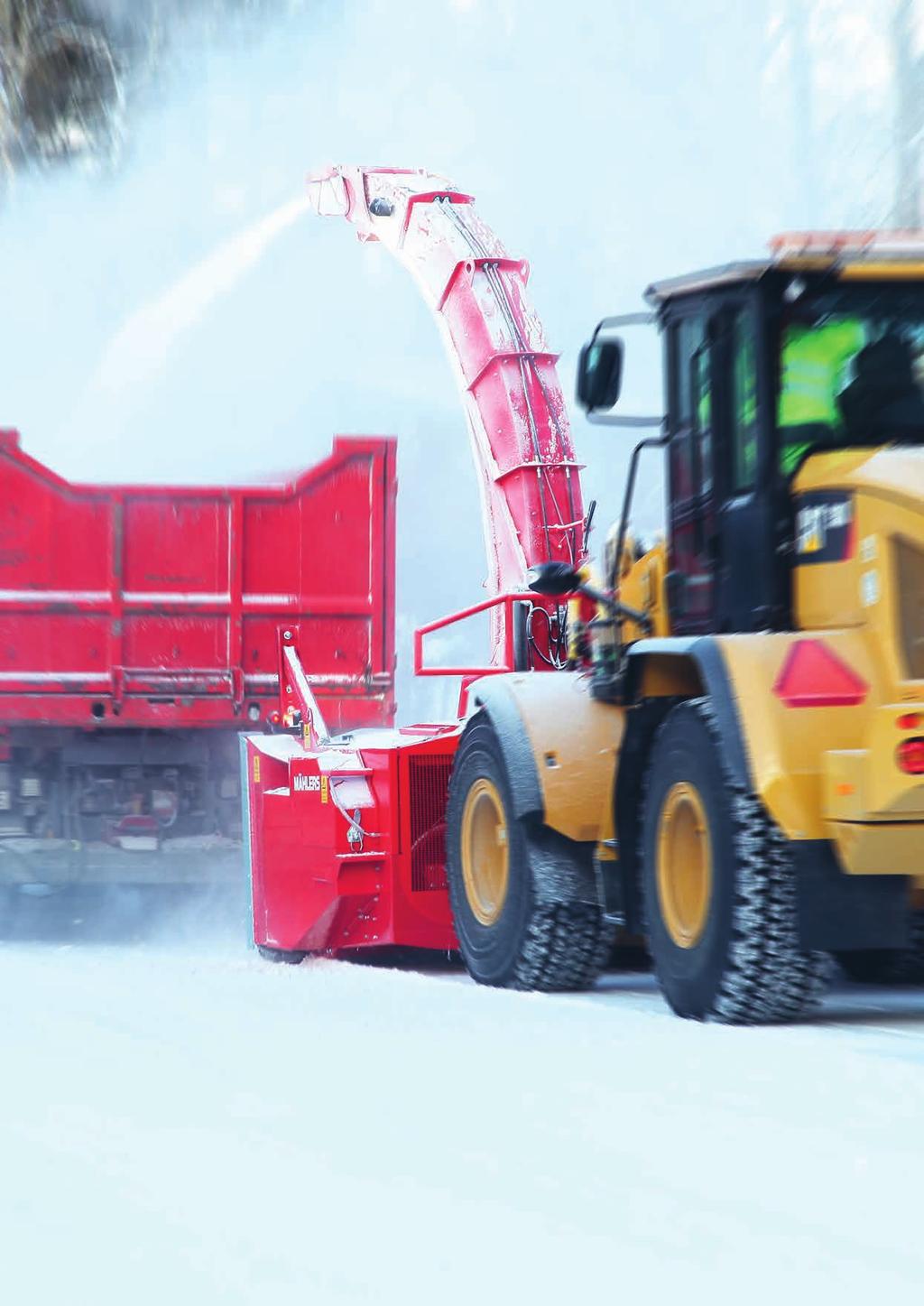 Snölastare från Mählers När det gäller att snabbt forsla bort stora mängder snö, är Mählers snölastare för hjullastare oöverträffad.