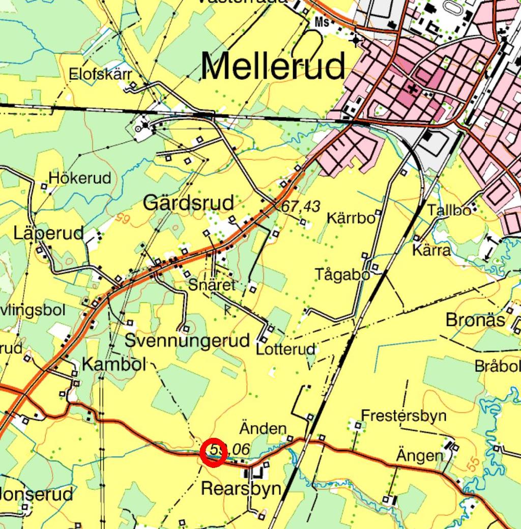 Trumma 300 m väst Rearsbyn.