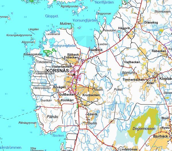 3 1 BAS- OCH IDENTIFIKATIONSUPPGIFTER 1.1 Identifikationsuppgifter Planeområdet är beläget i Korsnäs by, Korsnäs kommun.