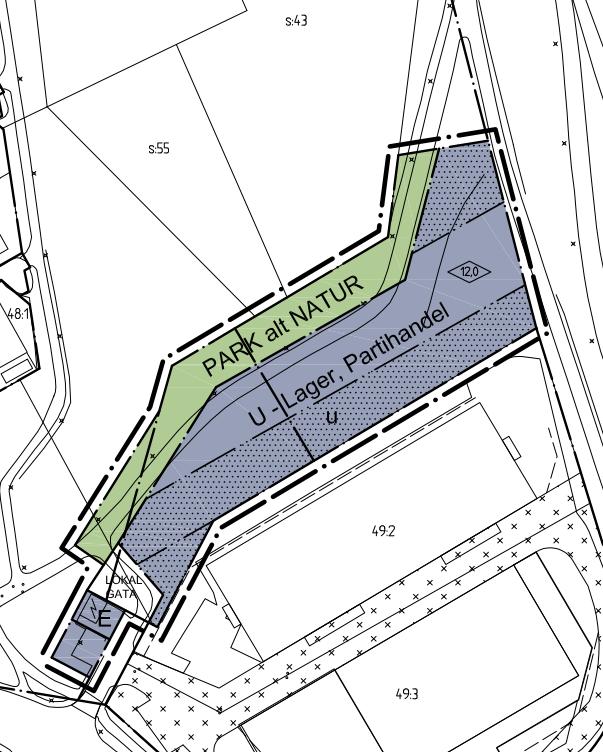 Figur 2. Utkast till plankarta (Stadsbyggnadskontoret, 2015). 2.1 Projektmål Projektmålet för uppdraget är att planlägga en utökning av befintlig verksamhet.