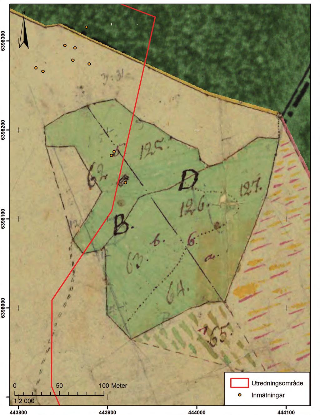 ARKEOLOGISK RAPPORT 2011:26 7 figur 2. Linnebergslyckan på 1824 års storskifteskarta.